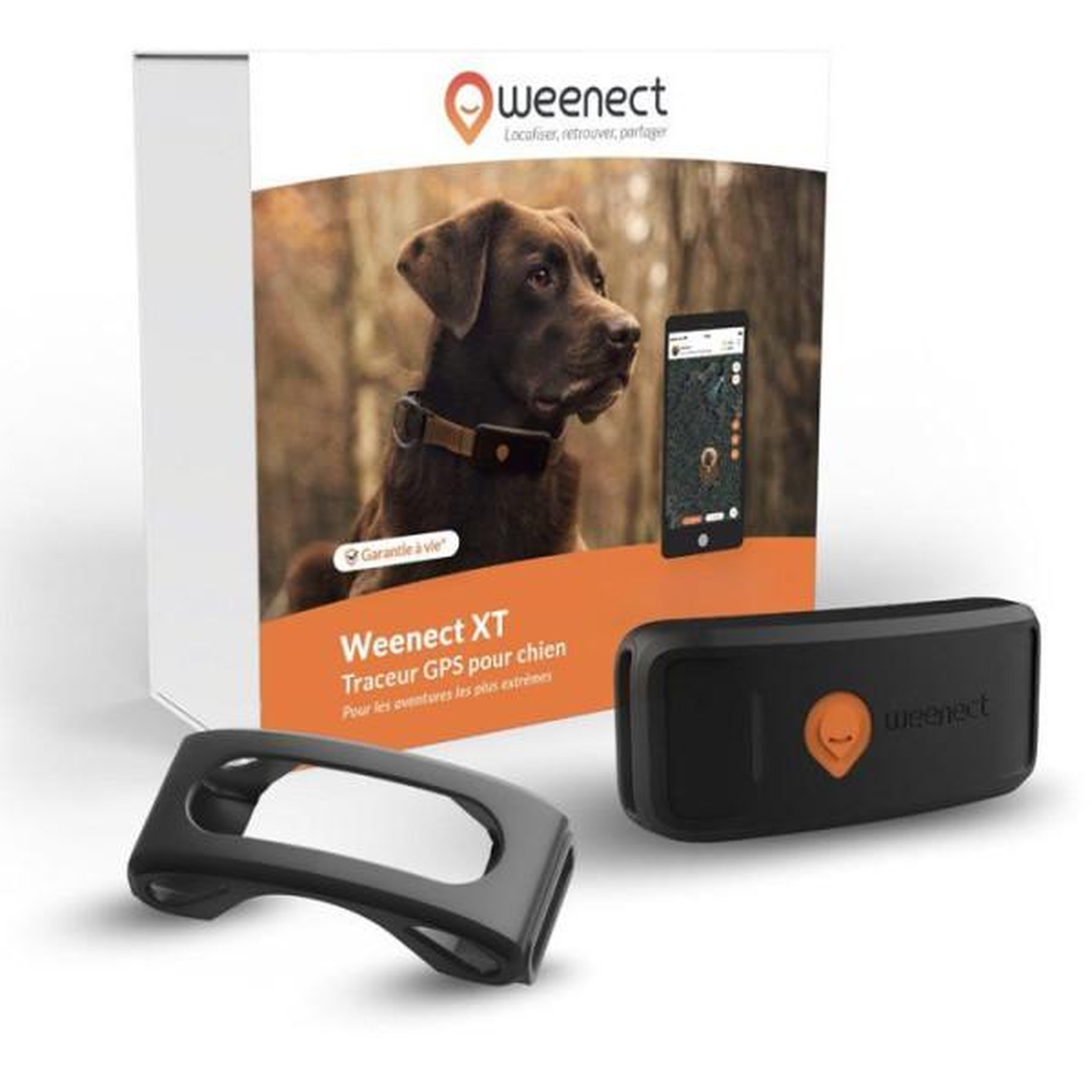 WEENECT Traceur gps pour chien sans collier - weenect - chien xt - antenne xl - etanche - fonctionne avec abonnement
