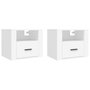 Voir la diapositive 2 : VIDAXL Tables de chevet murales 2 pcs Blanc 50x36x40 cm