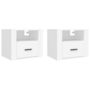 Voir la diapositive 2 : VIDAXL Tables de chevet murales 2 pcs Blanc 50x36x40 cm