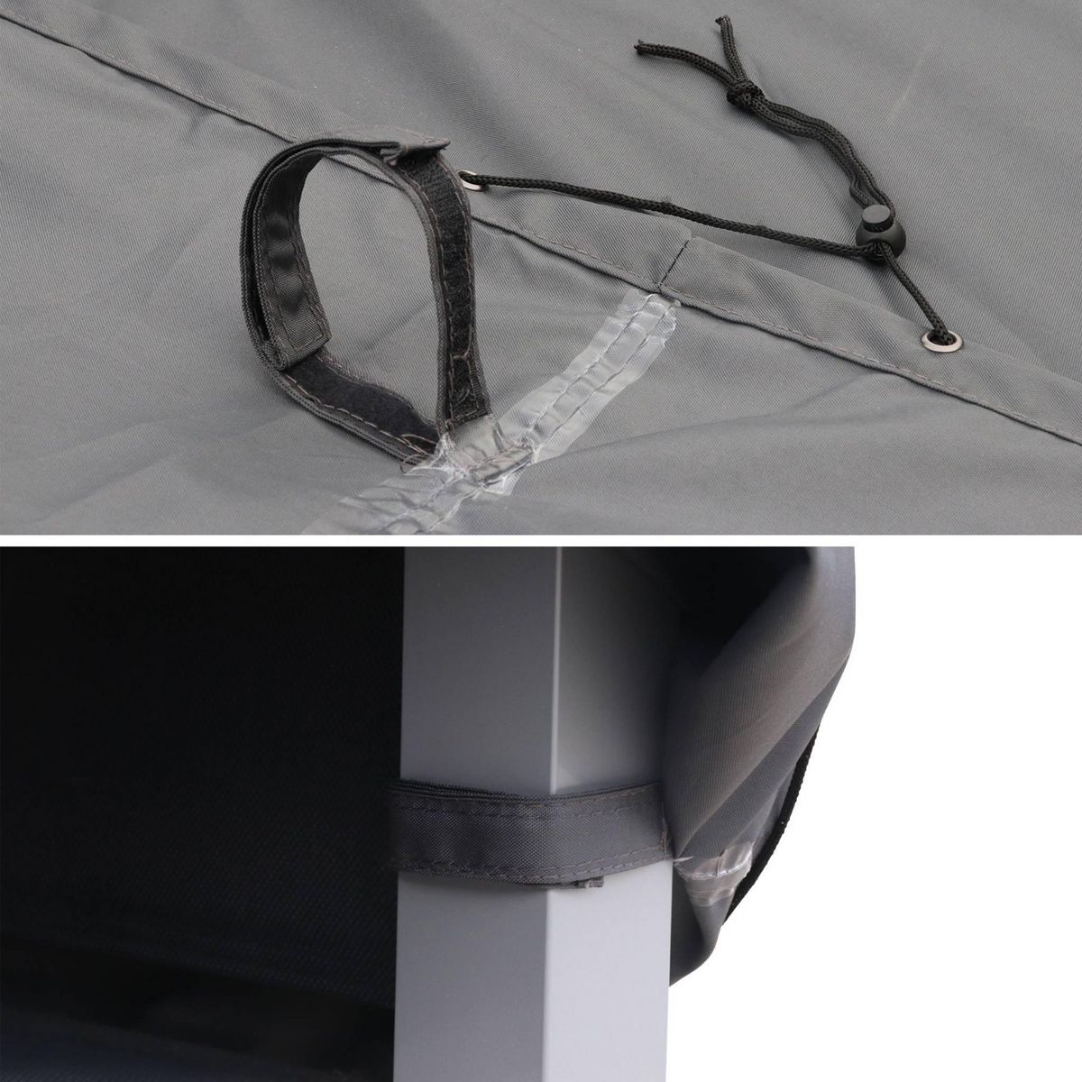 SWEEEK Housse de protection 202x124cm gris foncé - Bâche rectangulaire en polyester enduit PA pour table de jardin Philadelphie ou Capua 180