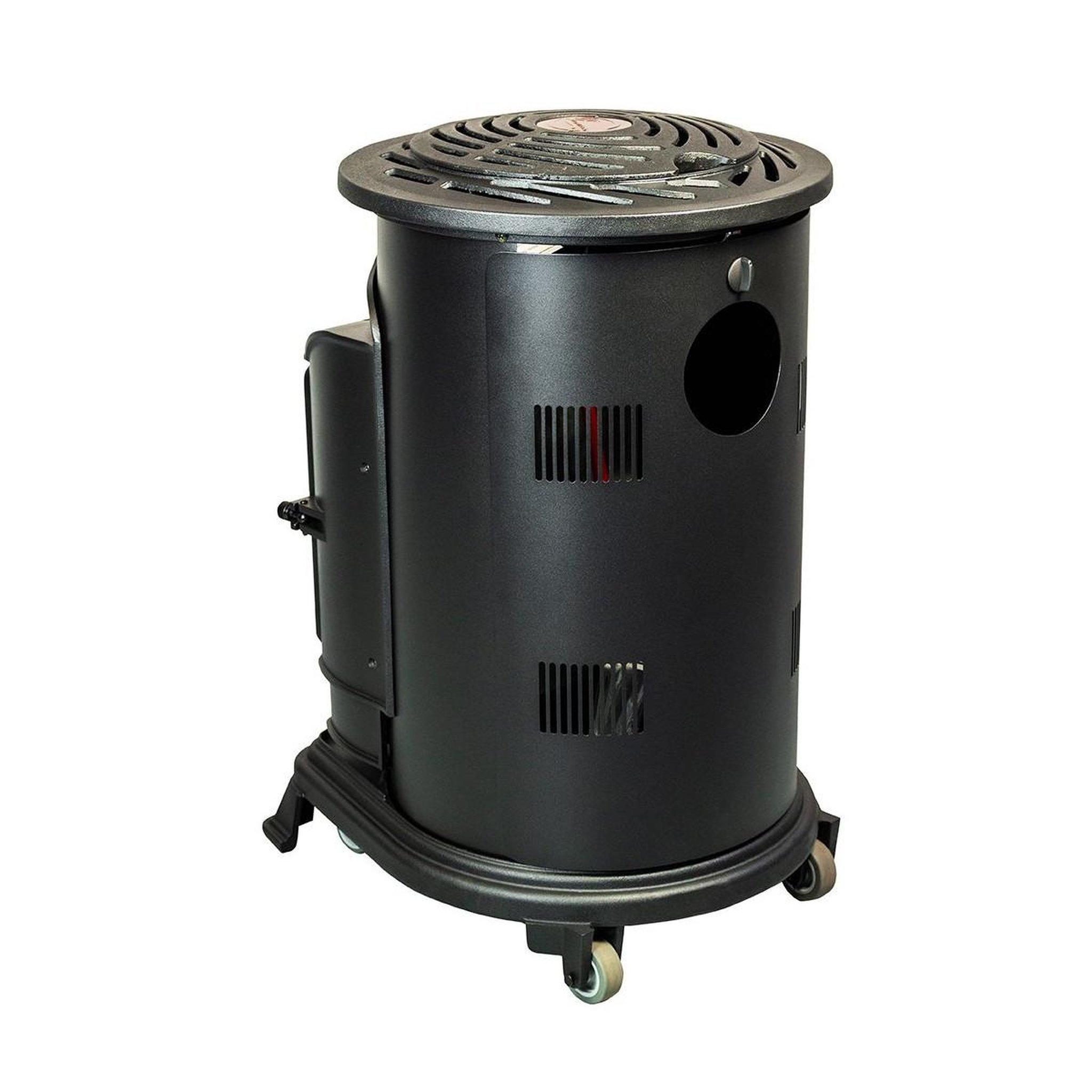 Voir la diapositive 4 : INTEC Pack de 2 Poêles à gaz Noir Provence en fonte 3,4KW Effet feu Chauffage d'appoint gaz sur roues