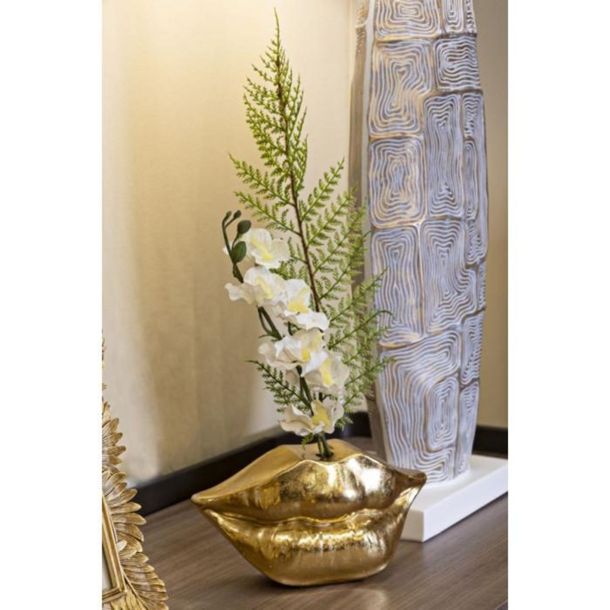 Paris Prix Vase Déco en Résine  Bouche  23cm Or