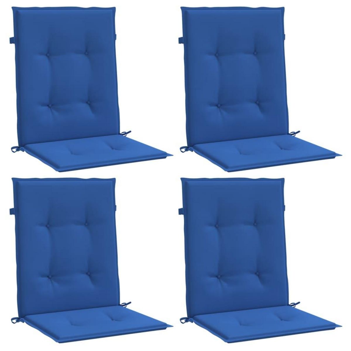 VIDAXL Coussins de chaise de jardin a dossier bas lot de 4 bleu royal