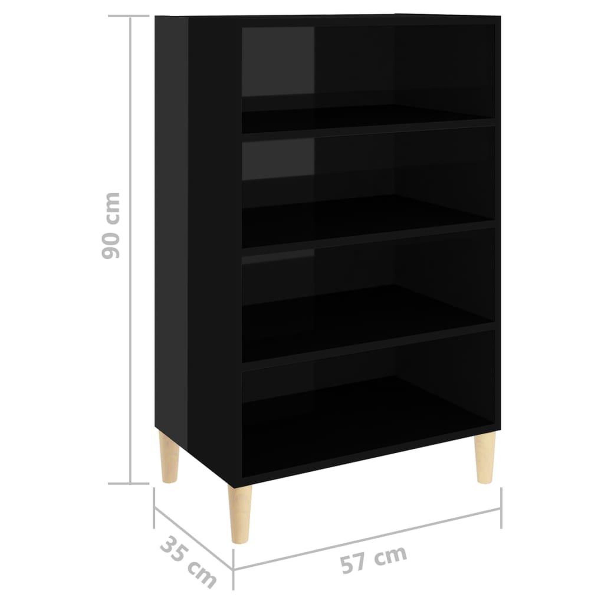 Voir la diapositive 6 : VIDAXL Buffet noir brillant 57x35x90 cm bois d'ingenierie