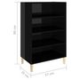 Voir la diapositive 6 : VIDAXL Buffet noir brillant 57x35x90 cm bois d'ingenierie