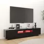 VIDAXL Meuble TV avec lumieres LED Noir 180x35x40 cm