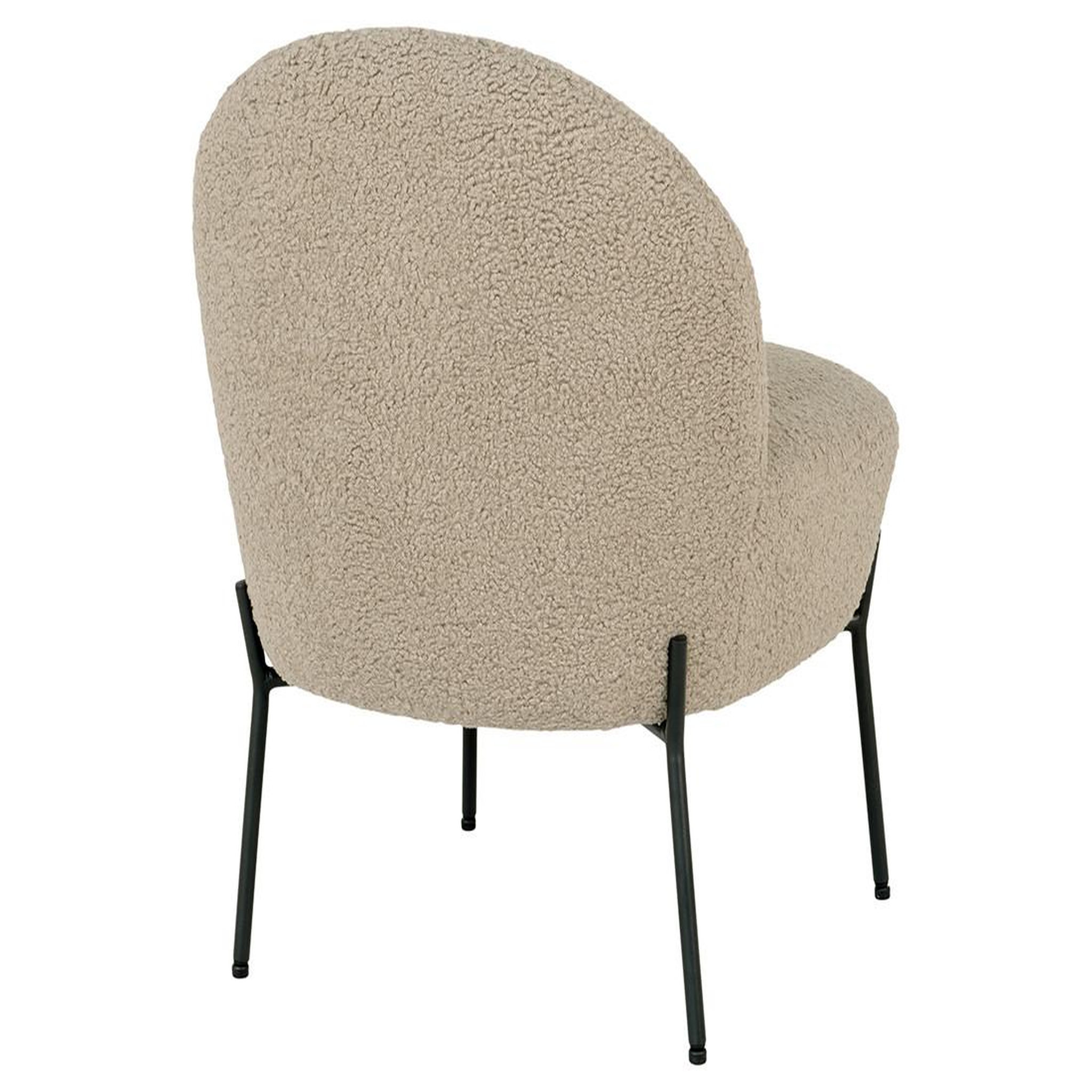 Voir la diapositive 5 : LISA DESIGN Renato - fauteuil avec pieds en acier - en tissu bouclette