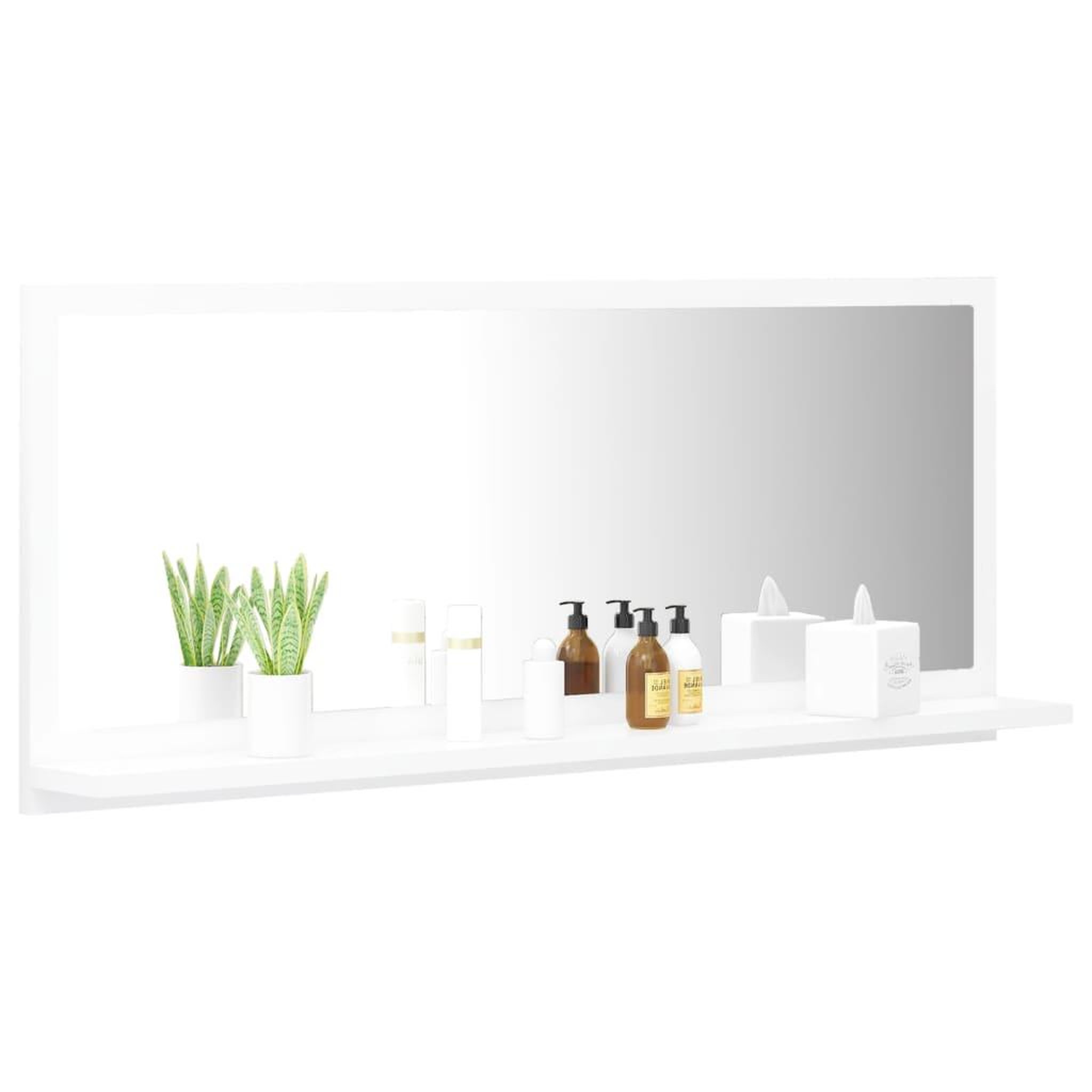 Voir la diapositive 3 : VIDAXL Miroir de salle de bain Blanc brillant Bois d'ingenierie