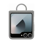 Samsung Coque Z Flip6 silicone Gris avec anneau