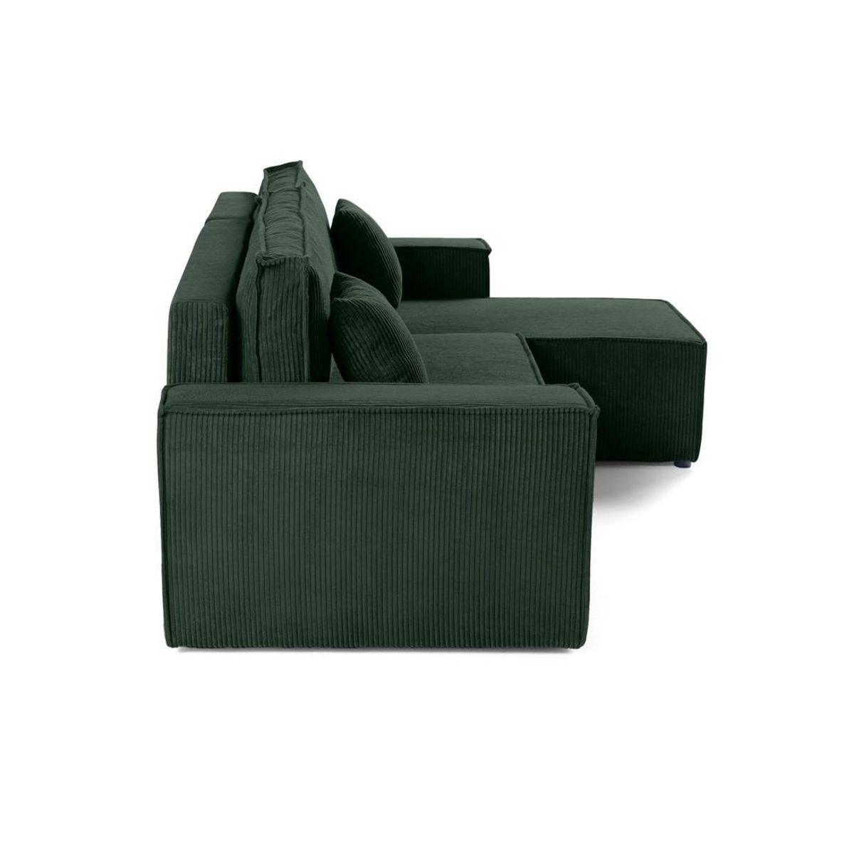 BEST MOBILIER Cezanne - canapé d'angle réversible - 4 places - convertible avec coffre - en velours côtelé