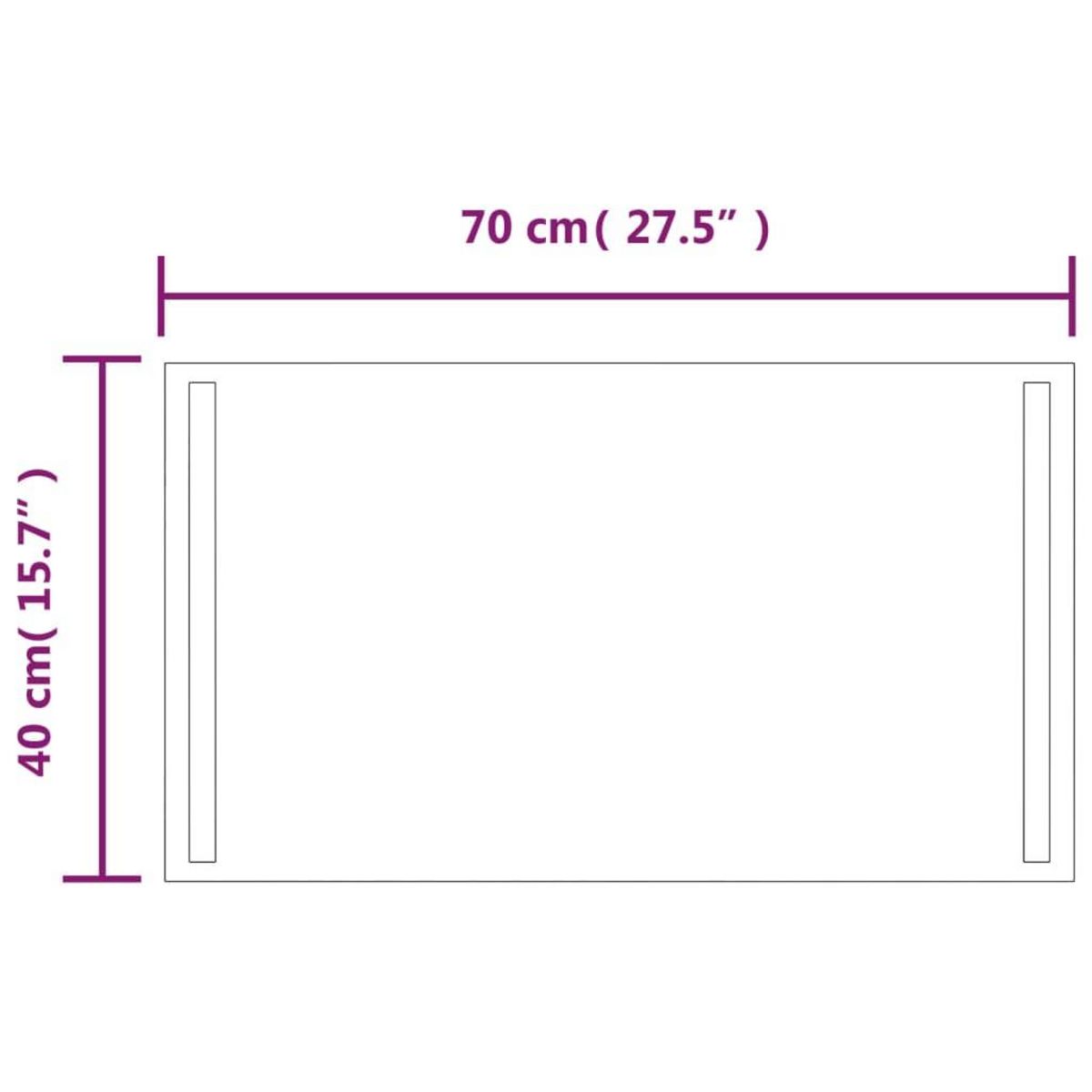 VIDAXL Miroir de salle de bain a LED 40x70 cm