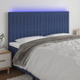 Voir la diapositive 1 : VIDAXL Tete de lit a LED Bleu 200x5x118/128 cm Tissu