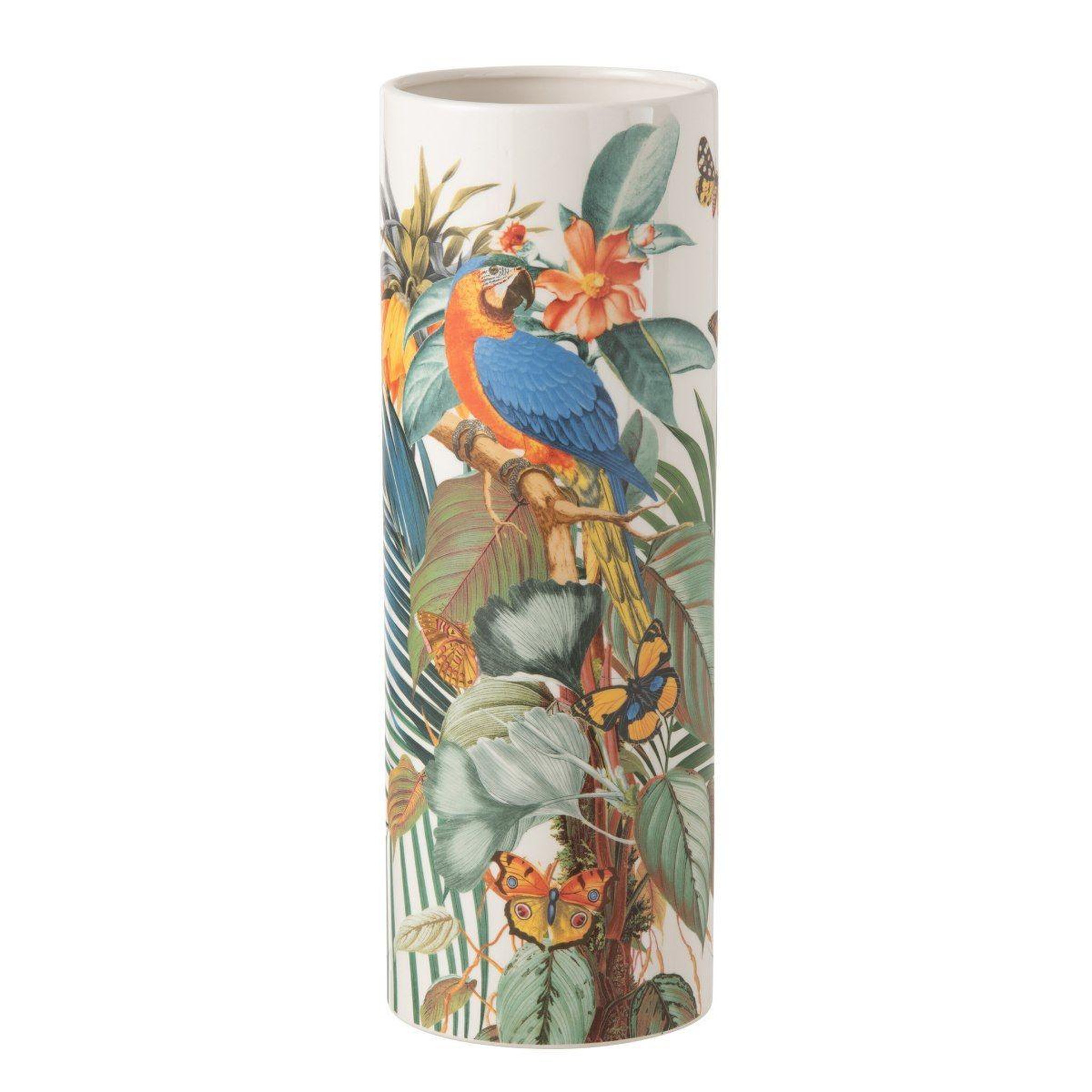 Voir la diapositive 1 : J-LINE Vase design  papillons  40cm multicolore