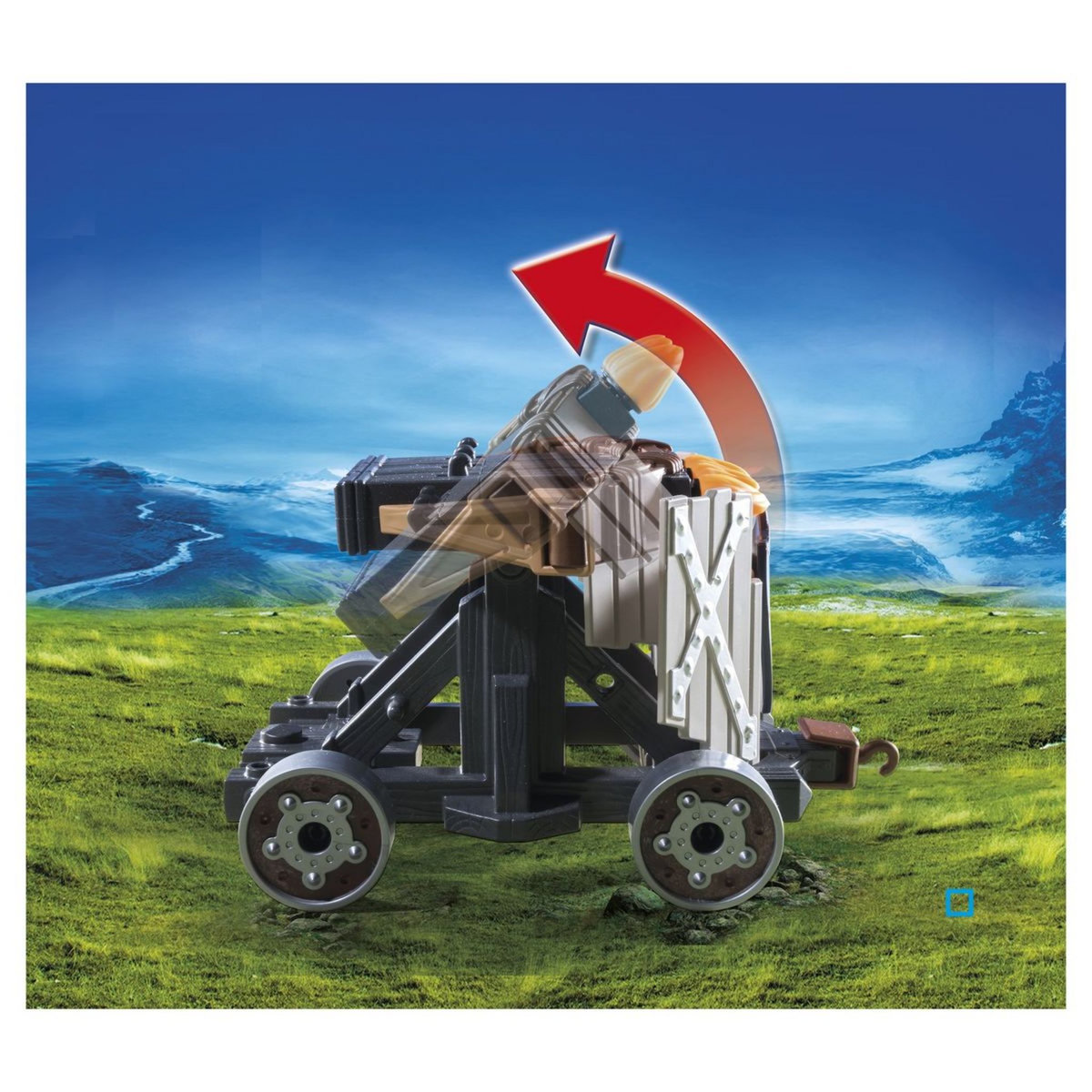 PLAYMOBIL 9341 - Knights - Char de combat, baliste et nains
