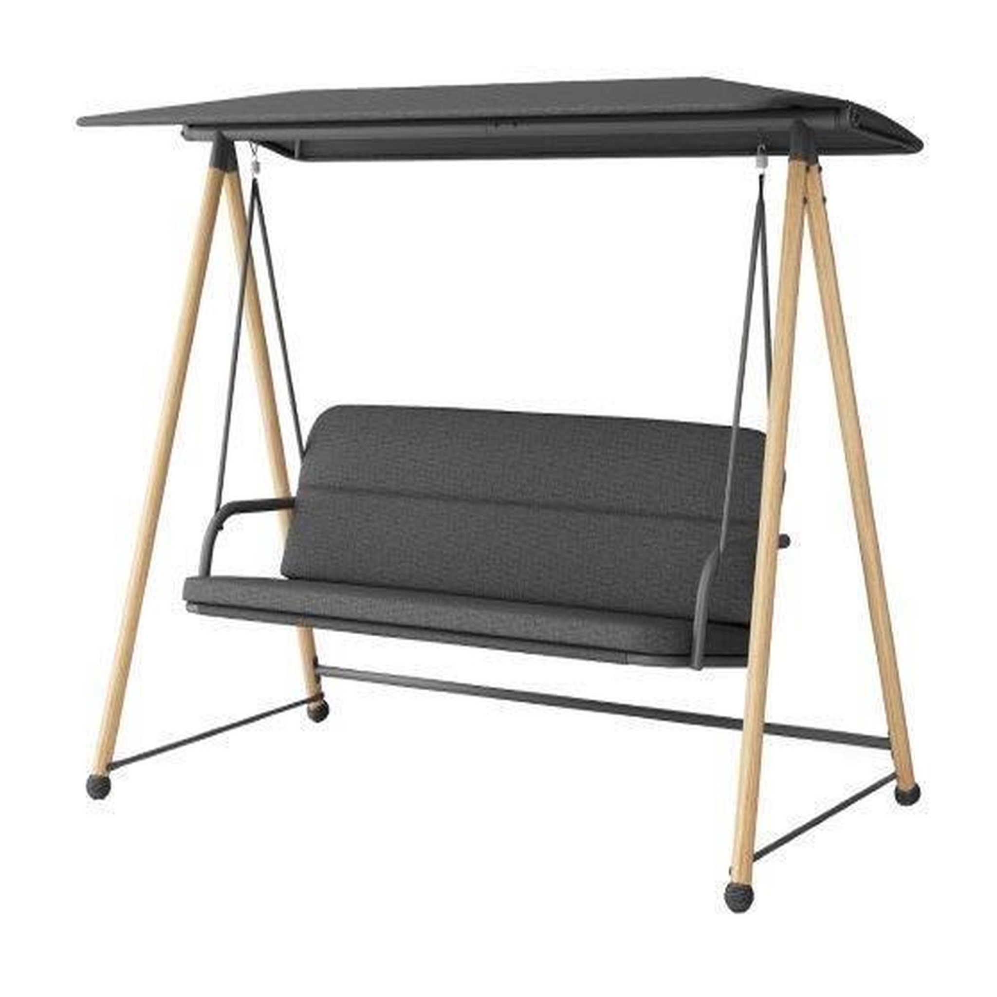 Proloisirs Balancelle Darwin en acier heat/coussin - 211 x 170 x 110 cm - oak/noir