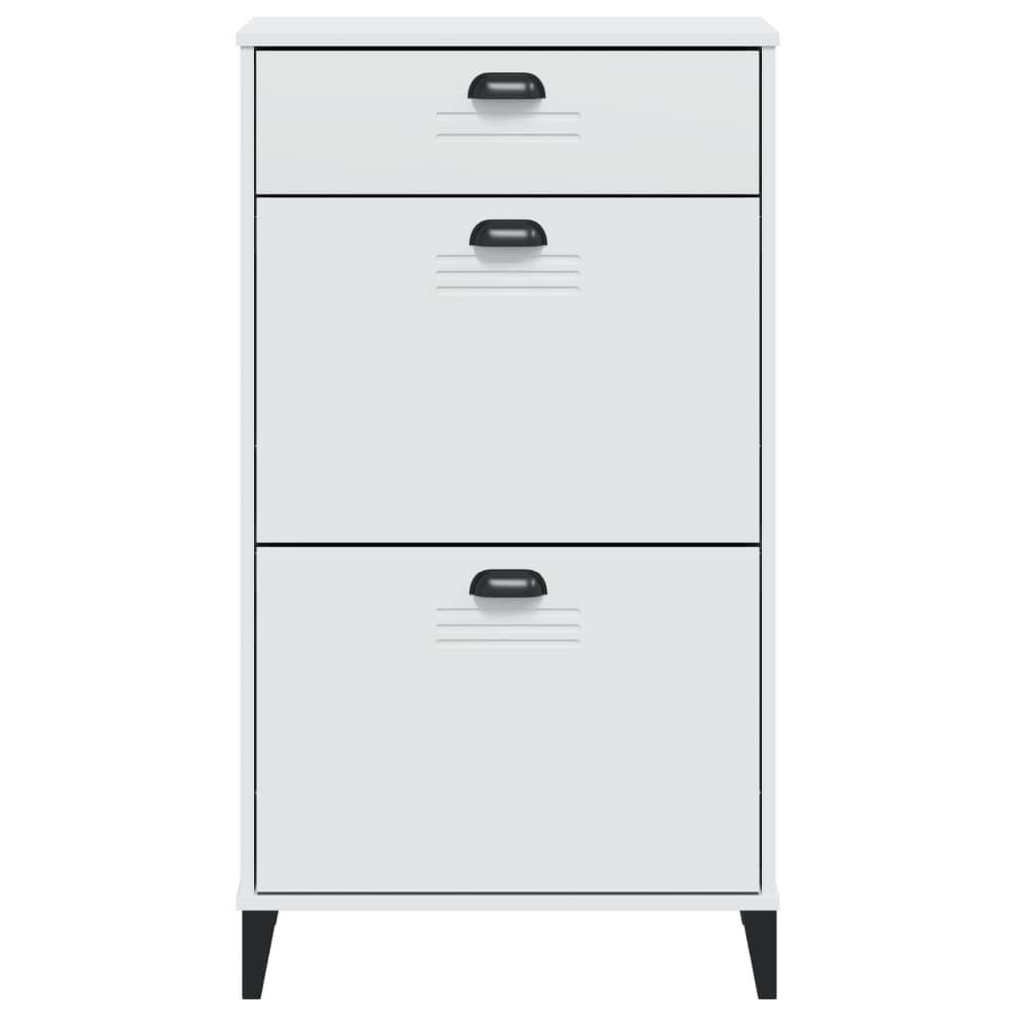 Voir la diapositive 5 : VIDAXL Armoire a chaussures VIKEN blanc bois d'ingenierie