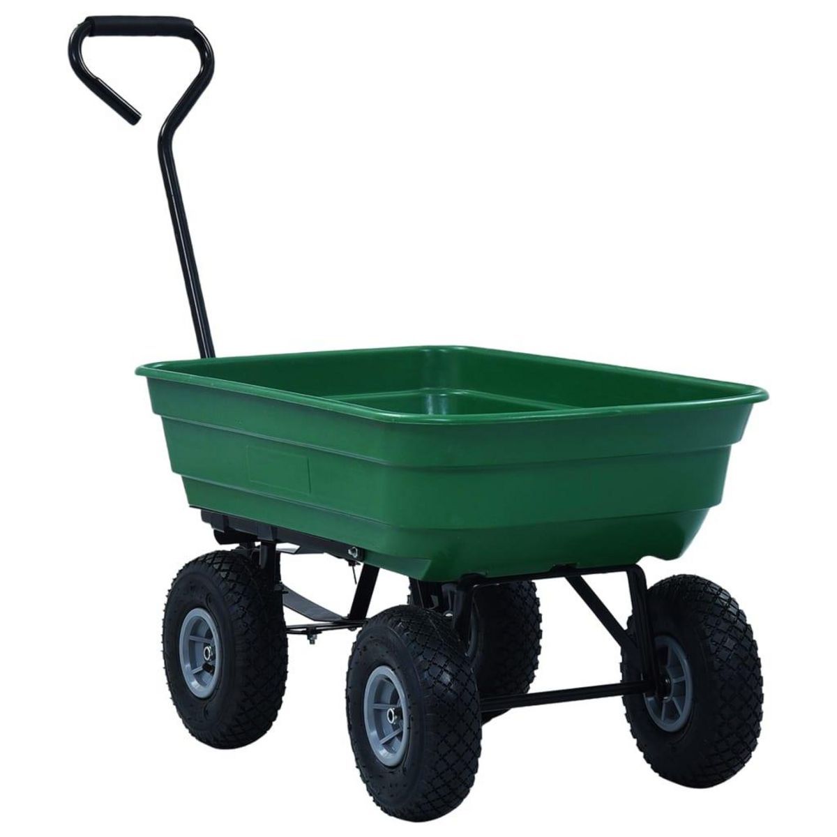 VIDAXL Chariot a main de jardin 300 kg 75 L Vert