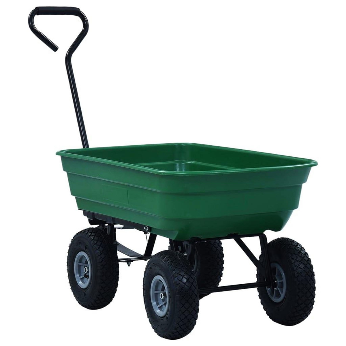 VIDAXL Chariot a main de jardin 300 kg 75 L Vert