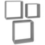 Voir la diapositive 2 : VIDAXL Etageres murales sous forme de cube 3 pcs Gris MDF