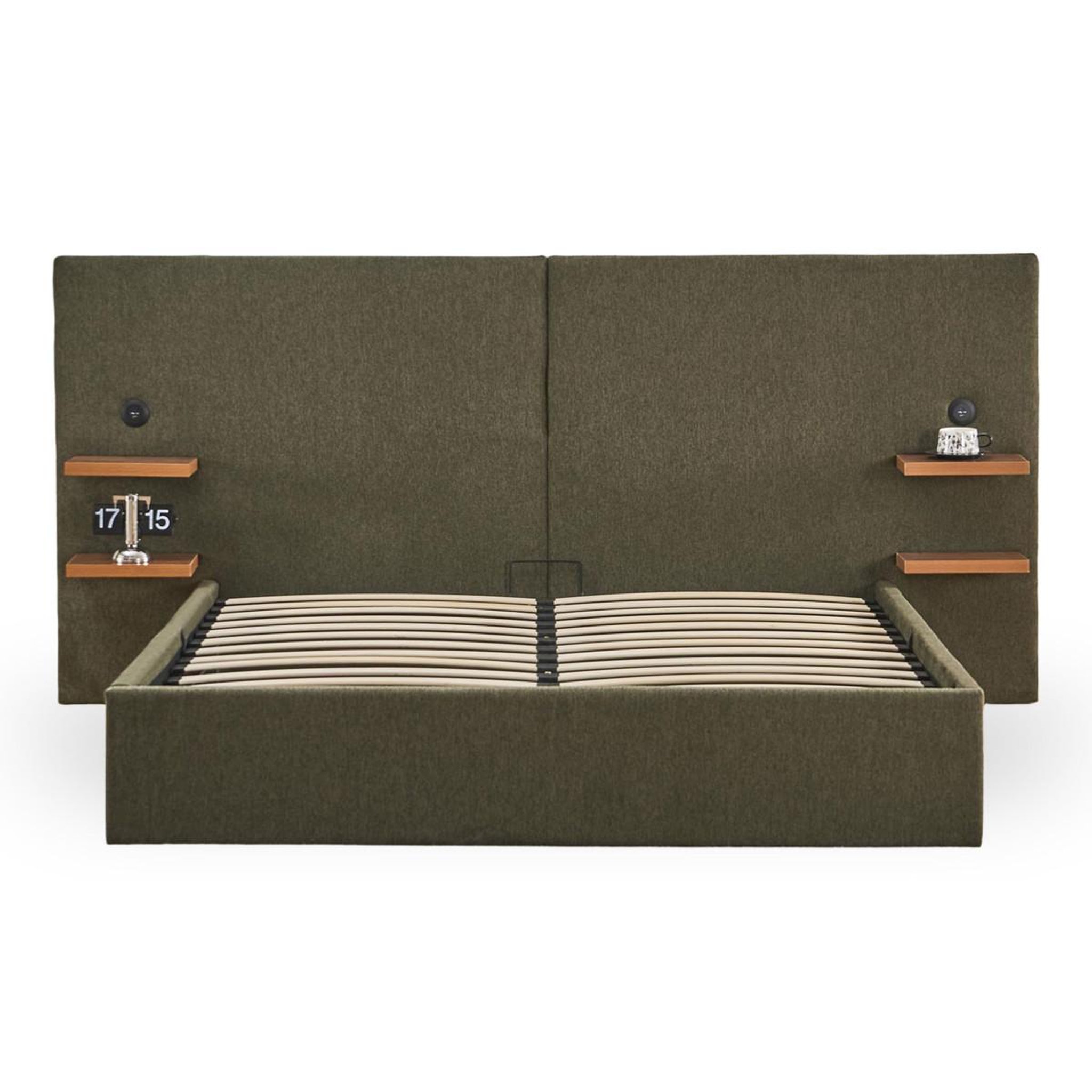 Paris Prix Lit coffre avec tablettes & usb  mike  160x200cm vert