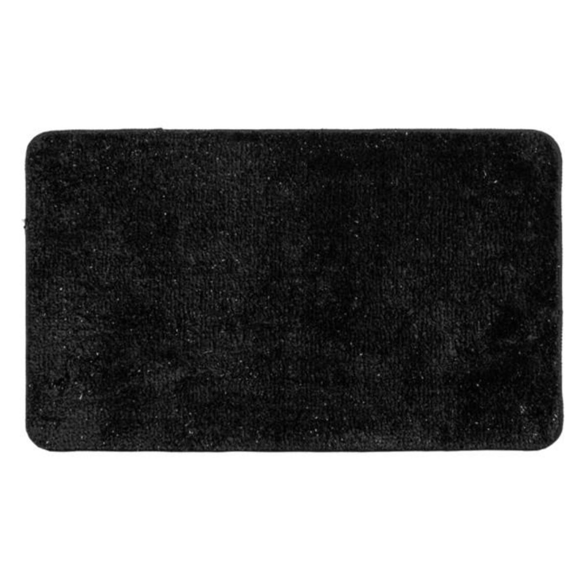 Paris Prix Tapis de Bain Microfibre  Métallisé  45x75cm Noir