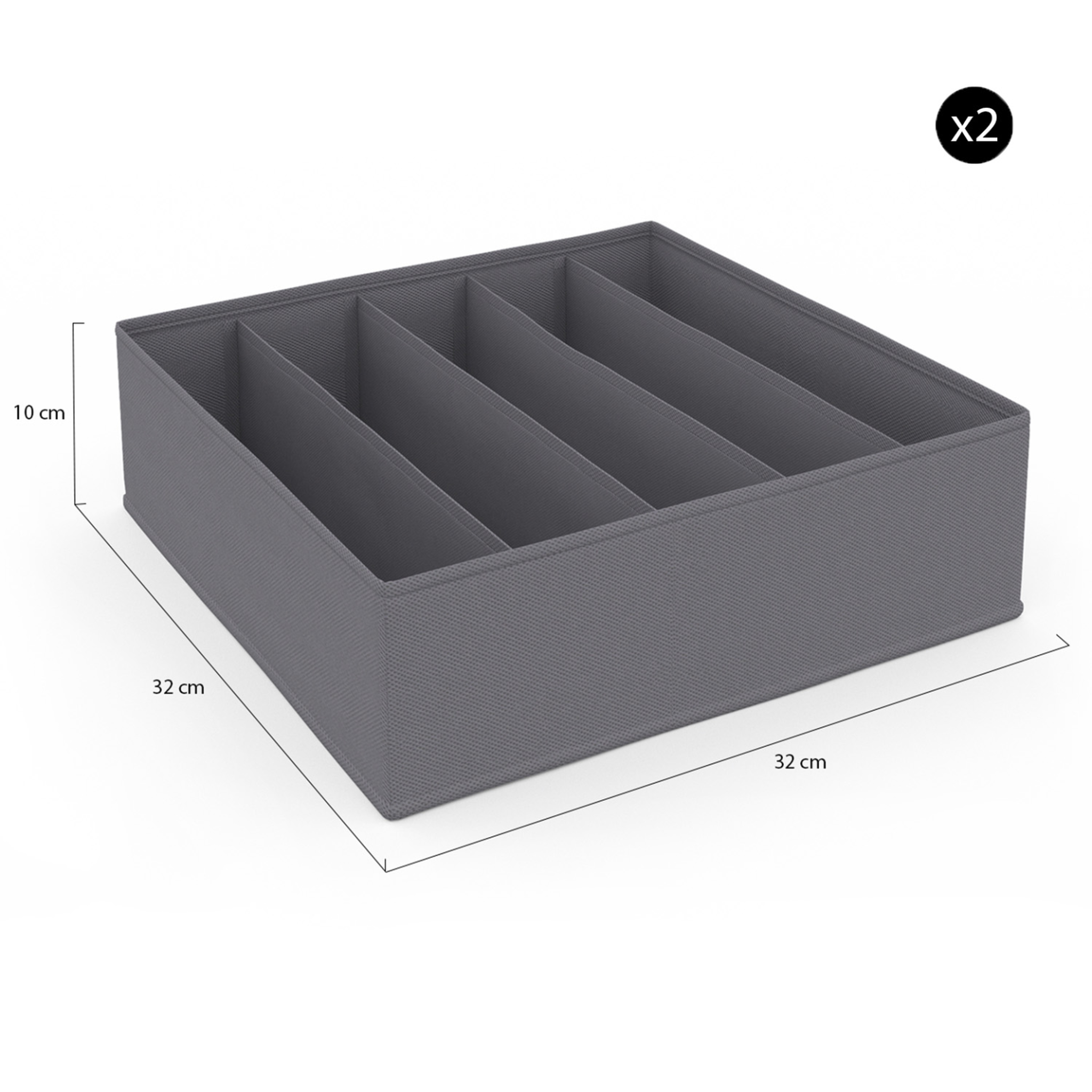 Voir la diapositive 5 : ID MARKET Lot de 14 boites de rangement tiroir organisateurs de dressings gris anthracite