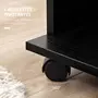 HOMCOM Armoire penderie meuble de rangement mobile 6 roulettes 120L x 40l x 128H cm panneaux de particules aspect bois noir