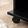 Voir la diapositive 6 : HOMCOM Armoire penderie meuble de rangement mobile 6 roulettes 120L x 40l x 128H cm panneaux de particules aspect bois noir