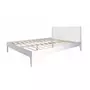 HomeStyle4U Lit double en bois massif 140x200cm blanc pin lit futon a lattes cadre de lit