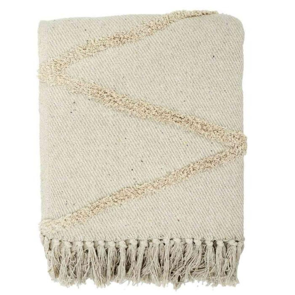 Paris Prix Plaid Ethnique  Relief Losange  120x150cm Écru