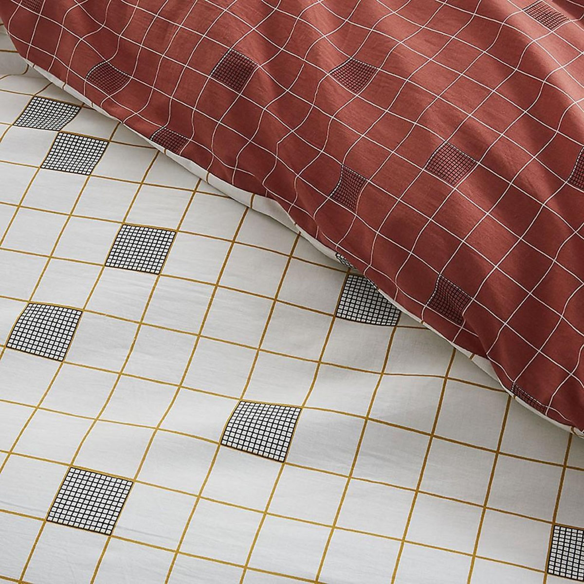 Home collection Parure housse de couette revers. 100% coton 57fils, sunshine