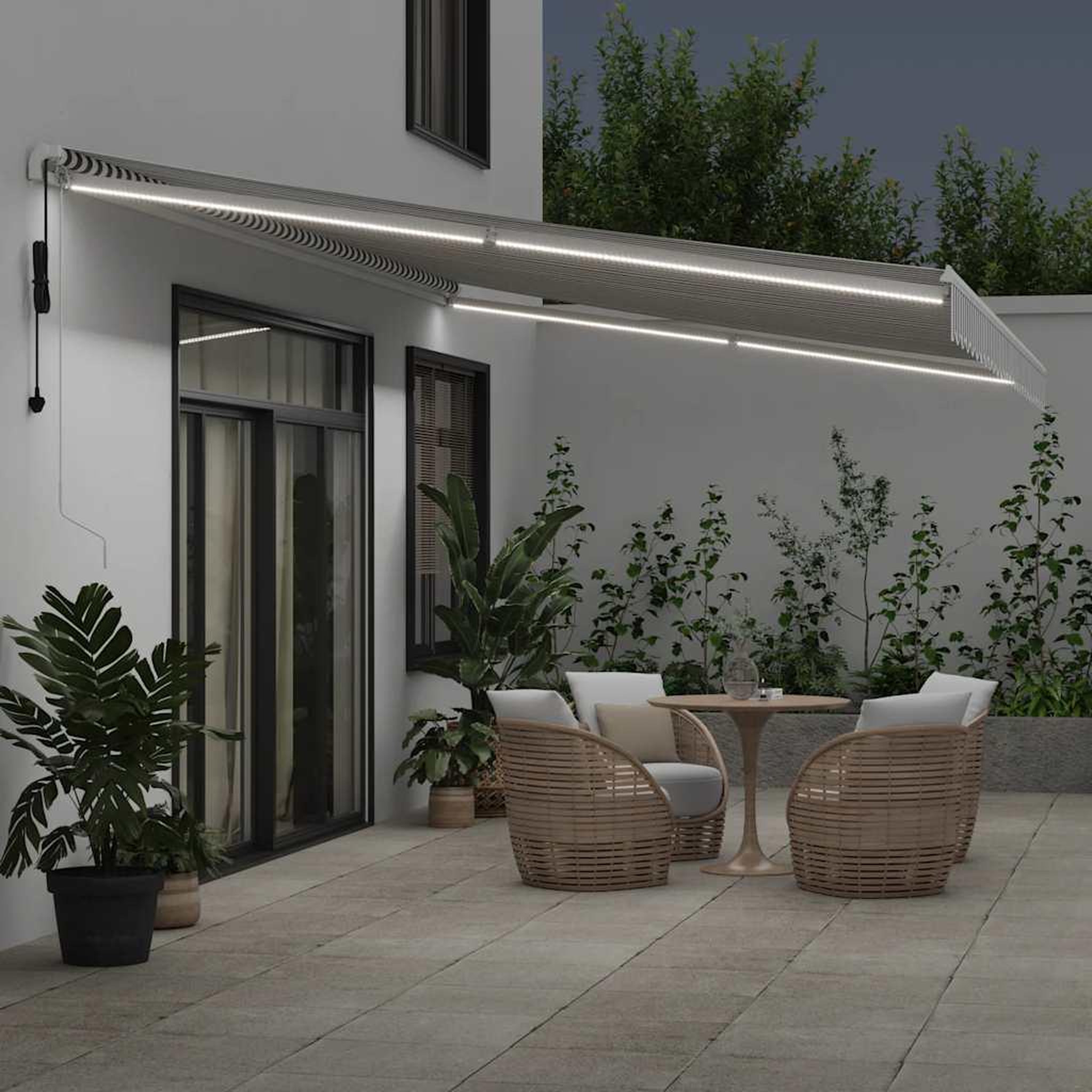 Voir la diapositive 3 : VIDAXL Auvent retractable automatique avec LED anthracite et blanc
