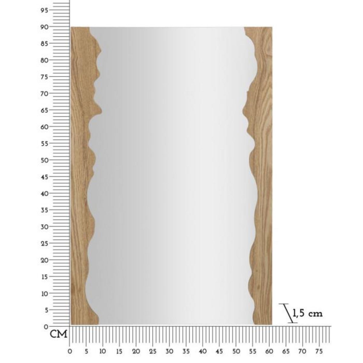 Paris Prix Miroir Mural Déco  Shape  90cm Naturel