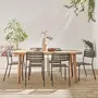 SWEEEK Table de jardin en bois d'eucalyptus . 6 places intérieur / extérieur