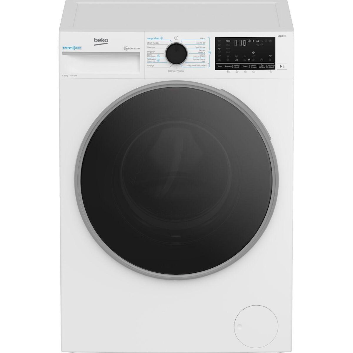 Beko Lave linge hublot B7WFT6104019W EnergySpin FiberCatcher