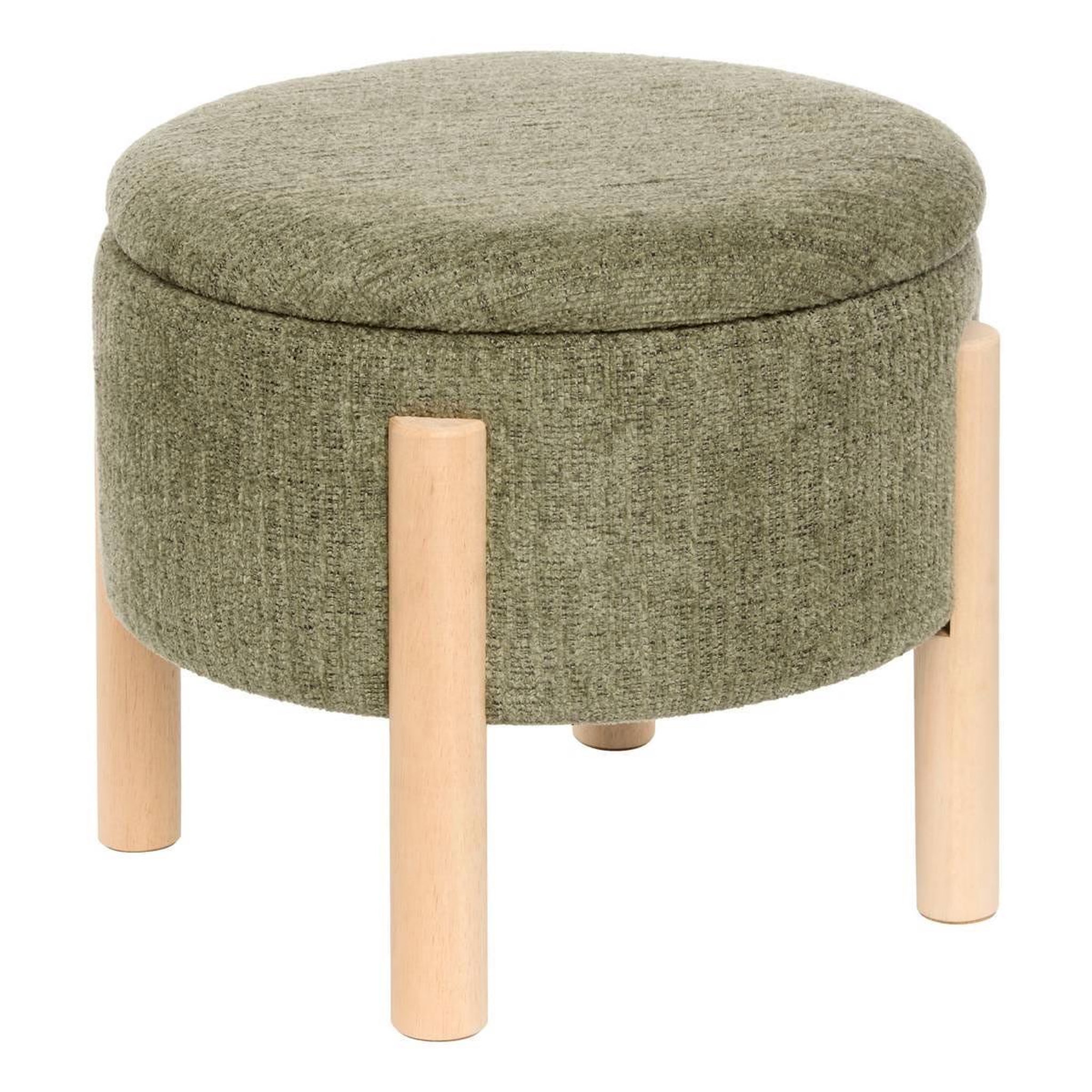 ATMOSPHERA Pouf coffre chenille  elki  45cm kaki