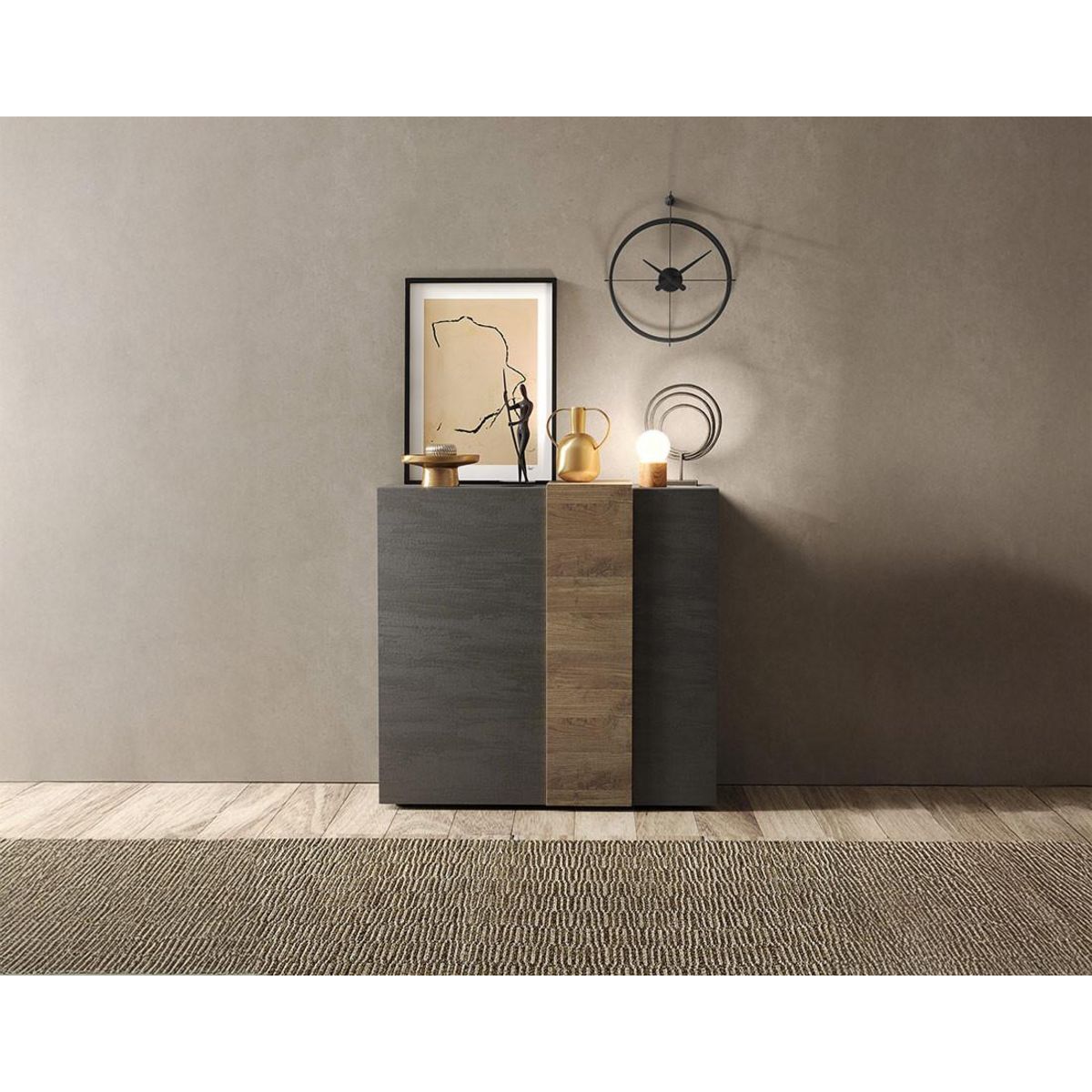 BEST MOBILIER Leon - buffet bas - 2 portes - 113x121 cm