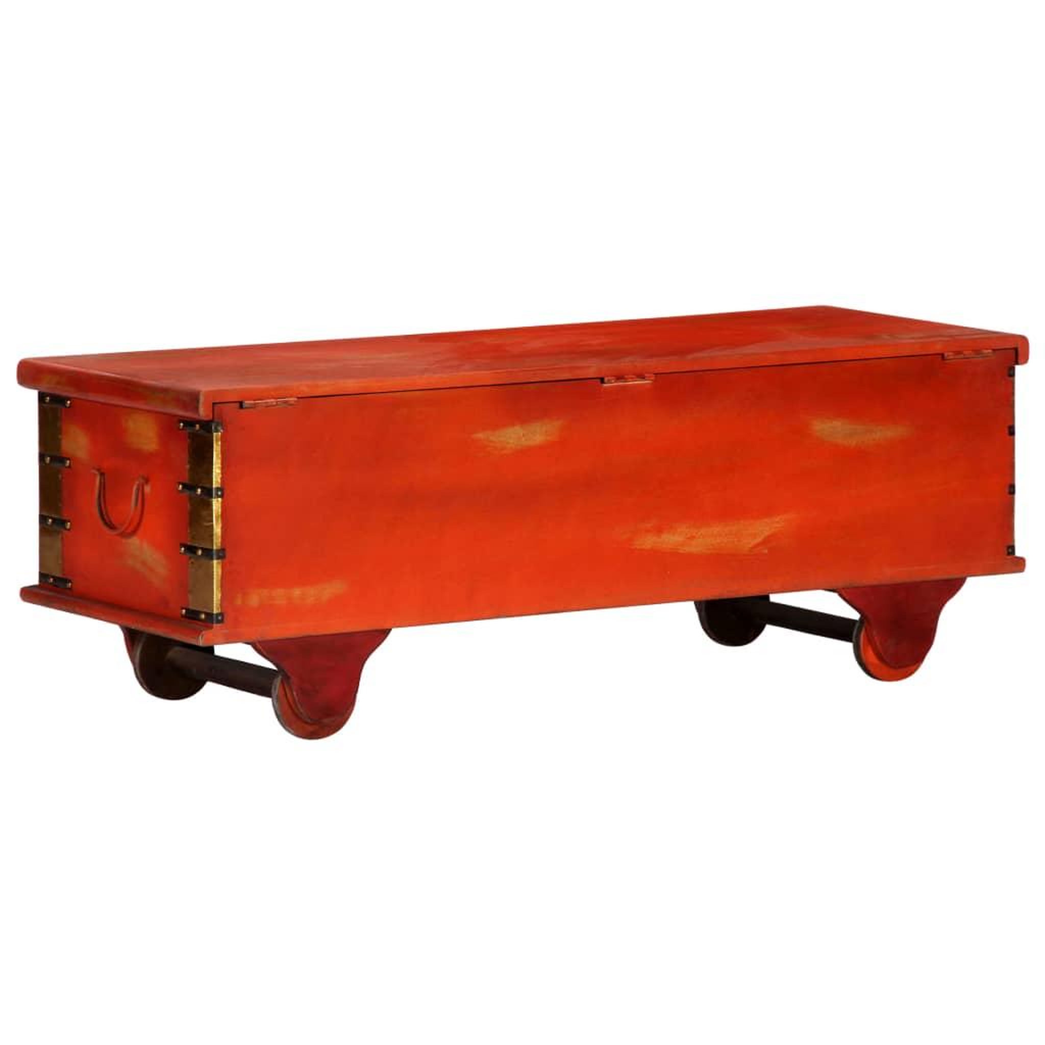 Voir la diapositive 5 : VIDAXL Boîte de rangement Rouge 110x40x40 cm Bois d'acacia massif