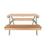 Voir la diapositive 2 : SWEEEK Table de pique-nique en bois d'acacia pour enfant. salon de jardin 4 places vert de gris et teck - Caroline