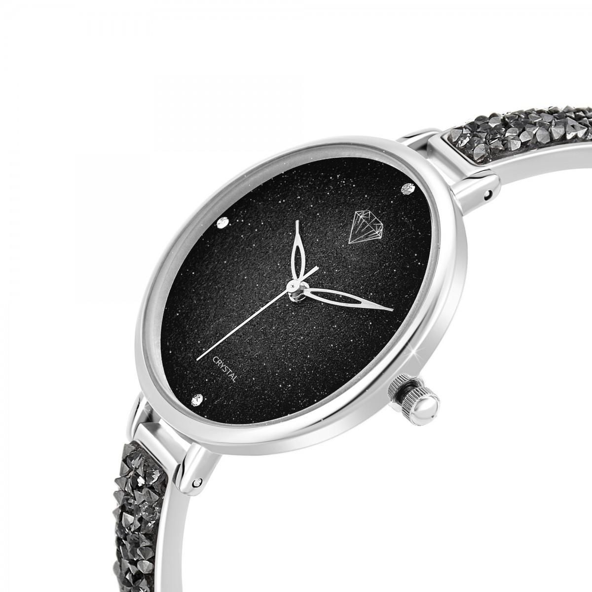 SC CRYSTAL Montre Nola SC Crystal ornée de 4 Cristaux scintillants