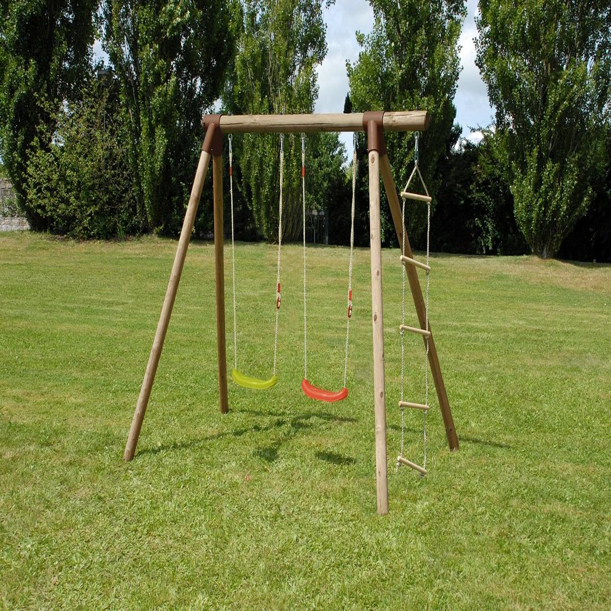 Voir la diapositive 2 : Soulet Portique balançoire - Bois - H1.95m - TONKA