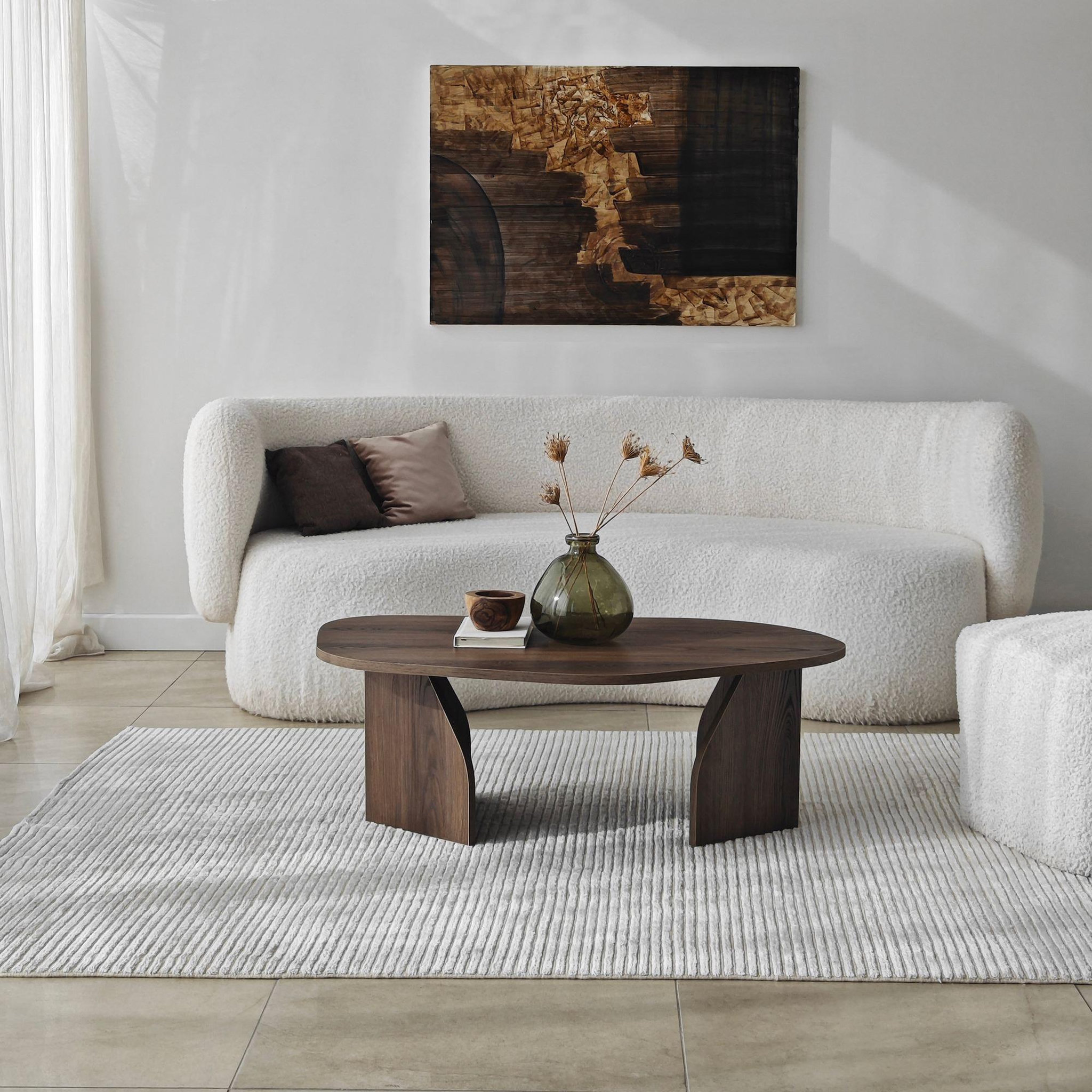 Voir la diapositive 4 : Habitat et Jardin Table basse en bois  rock  100 x 60 x 35 cm - noyer