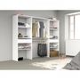 Voir la diapositive 4 : EKIPA Kit dressing ARTIC - Décor Blanc - 2 colonnes + 2 penderies + 2 tiroirs - L 220 x P 40 x H 180 cm - EKIPA