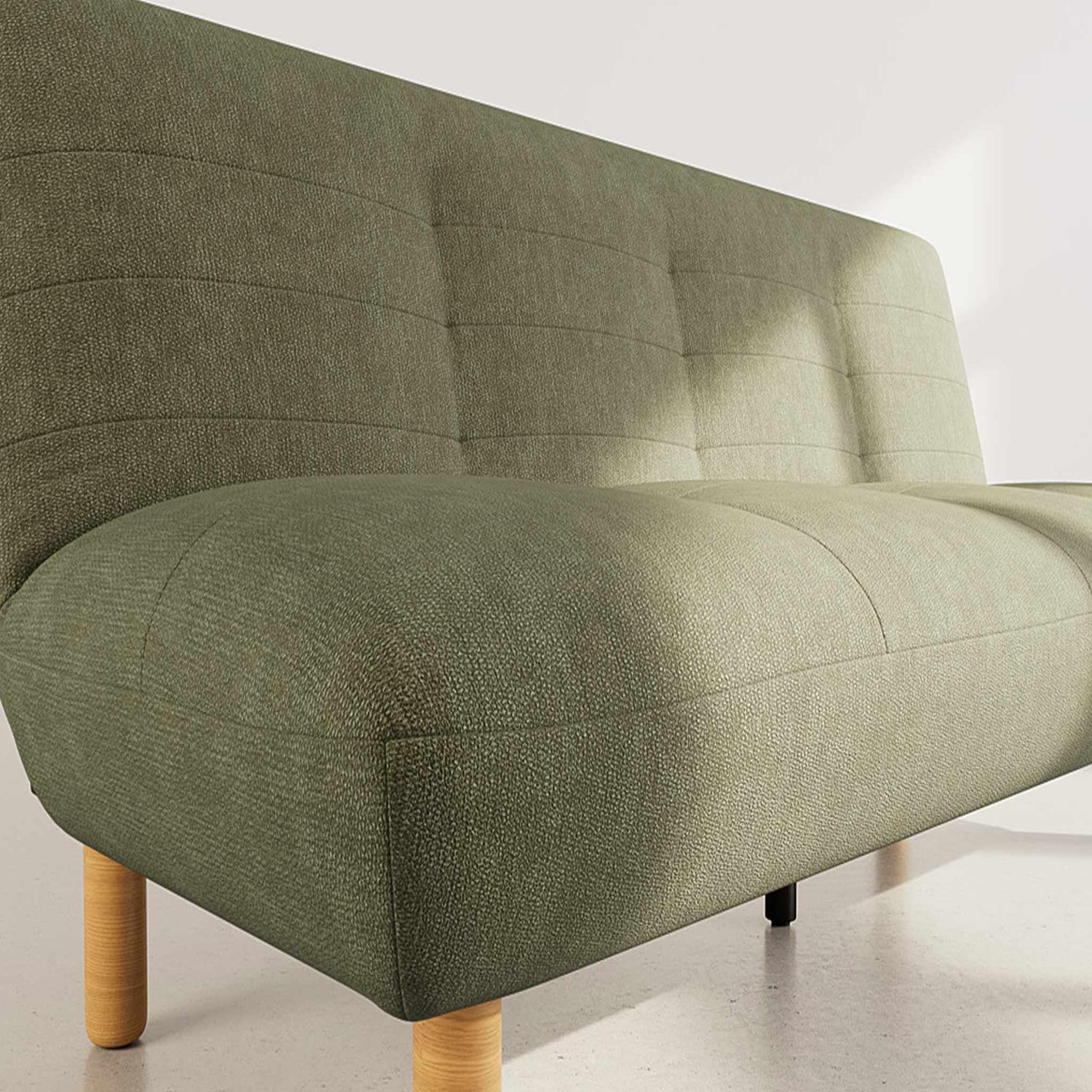 Voir la diapositive 4 : BEST MOBILIER Soan - banquette 2 places convertible clic-clac en velours texturé