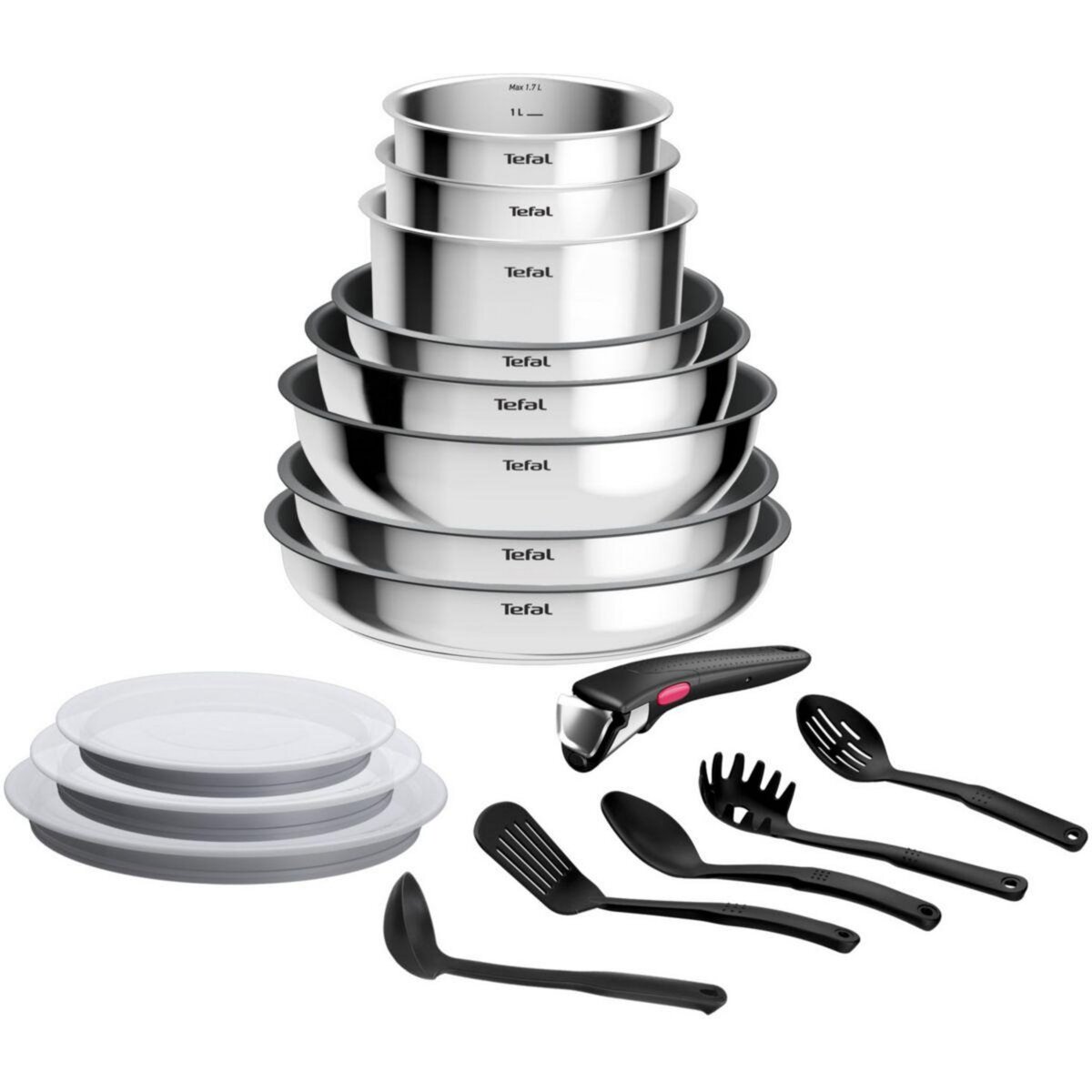 TEFAL Batterie de cuisine Cook Eat 17pcs Ingenio Inox