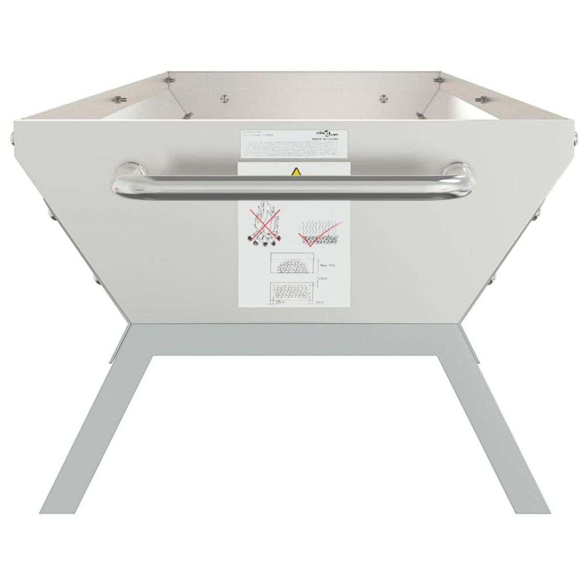VIDAXL Plateau pour barbecue Argente 158x42x31 cm Acier inoxydable