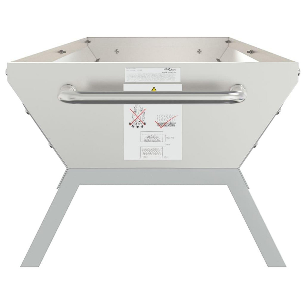 VIDAXL Plateau pour barbecue Argente 158x42x31 cm Acier inoxydable