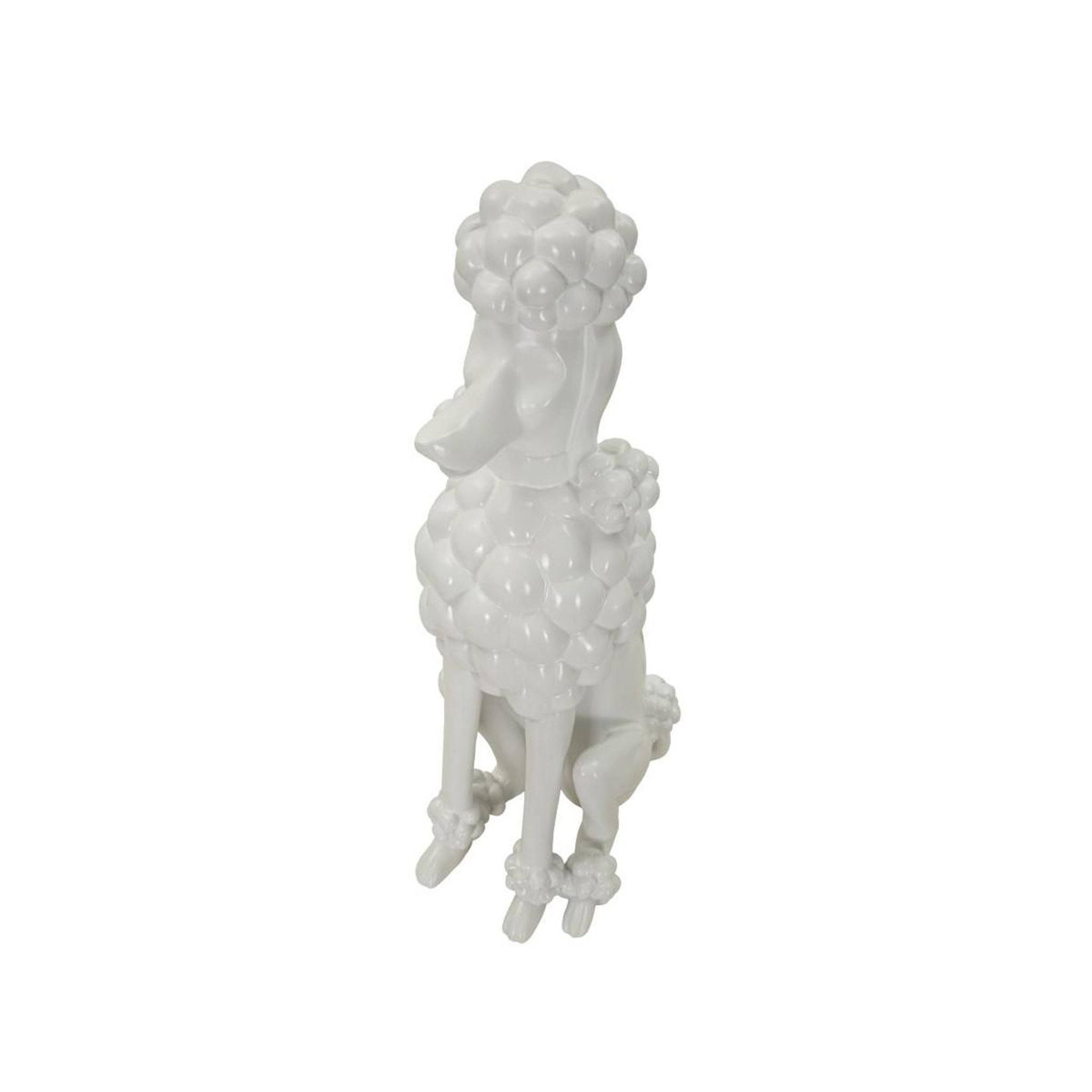 Voir la diapositive 4 : Paris Prix Statue déco chien  caniche assis  61cm blanc