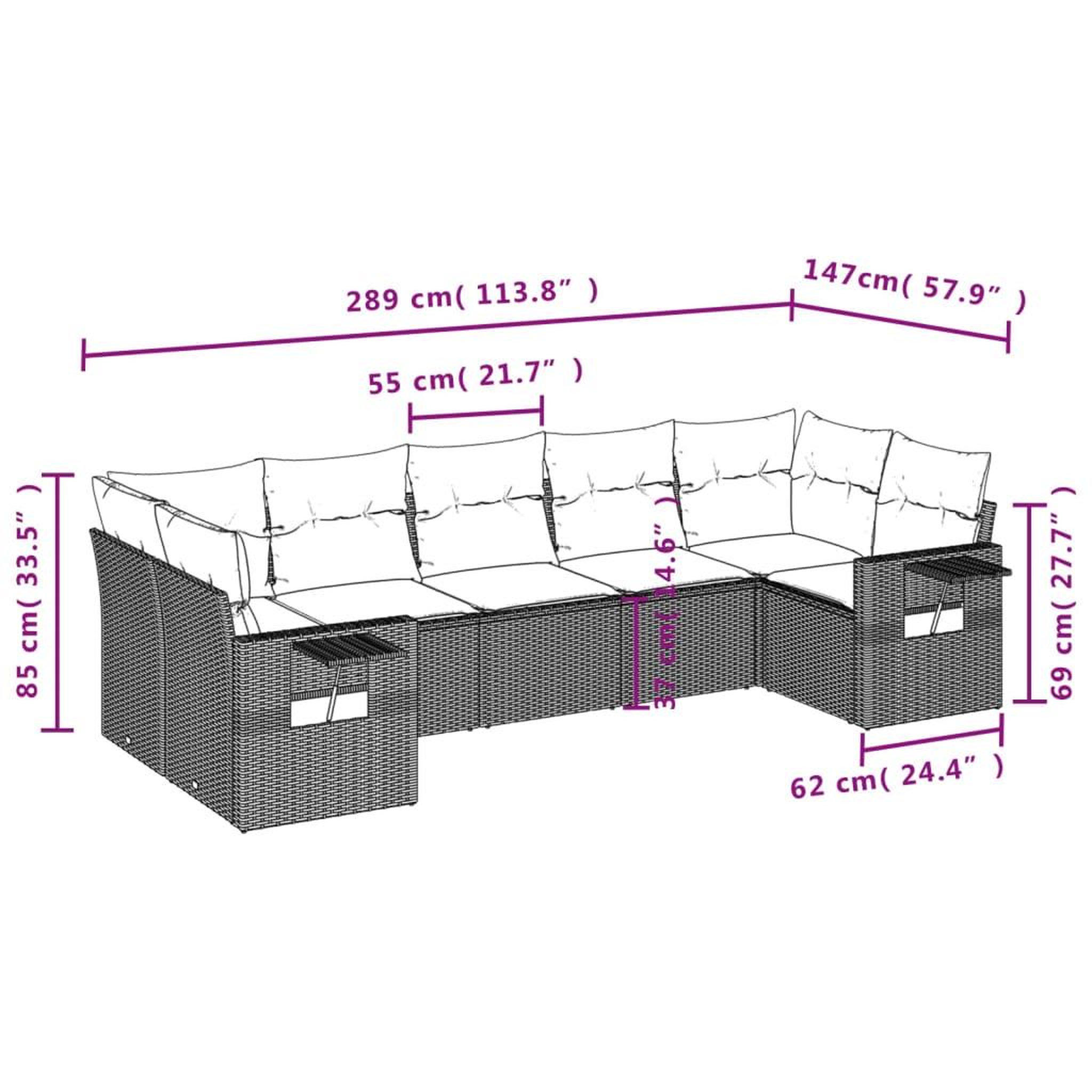 Voir la diapositive 6 : VIDAXL Salon de jardin 7 pcs avec coussins noir resine tressee