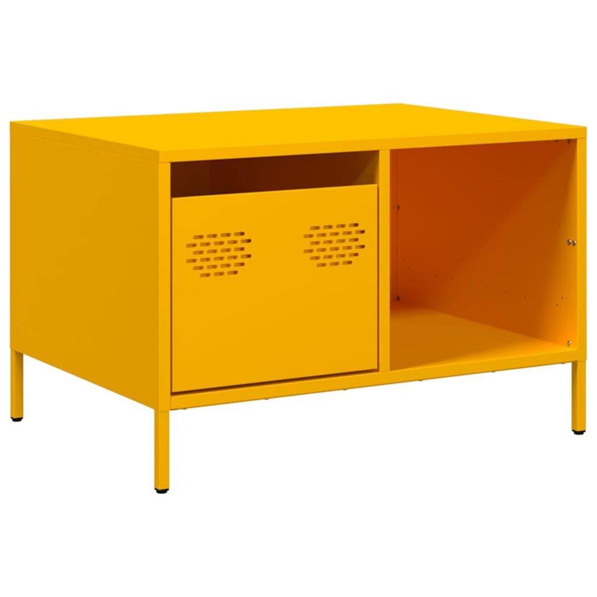 VIDAXL Table basse jaune moutarde 68,5x50x43,5 cm acier lamine a froid